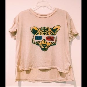 PEACH SHIRT WITH 3D GLASSES TIGER